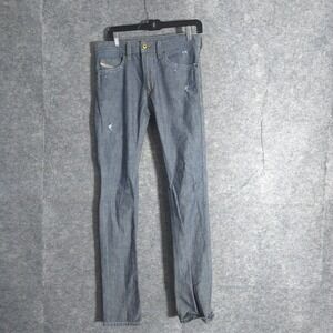 DIESEL Thavar 0809D Slim Skinny Jeans Mens 27 x 32 Distressed Denim Wash Blue